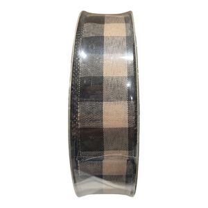 Black/Tan Buffalo - Member's Mark Premium Wired Edge Ribbon, 1.5" Wide x 50 Yard